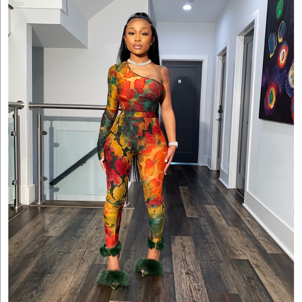 Vibrant Multicolor One-Shoulder Jumpsuit